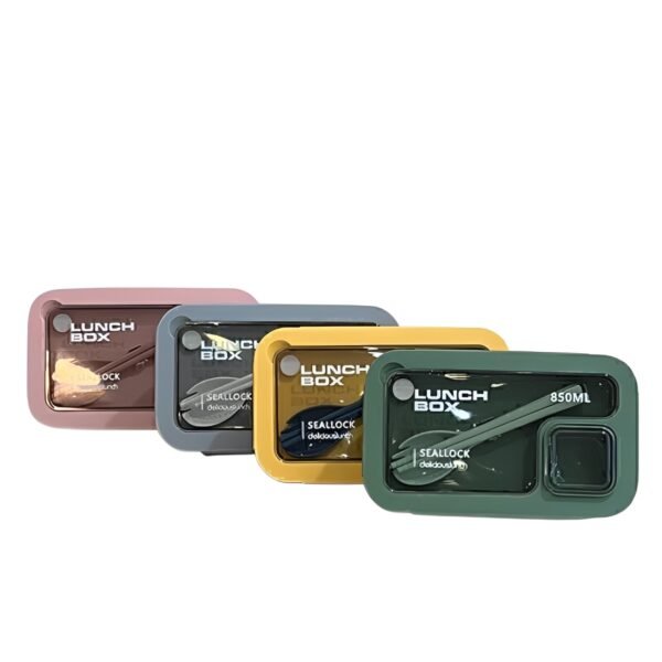 850ML 2-part compact plastic lunch box, durable and handy food storage container, perfect for meals, snacks, and portioned storage.