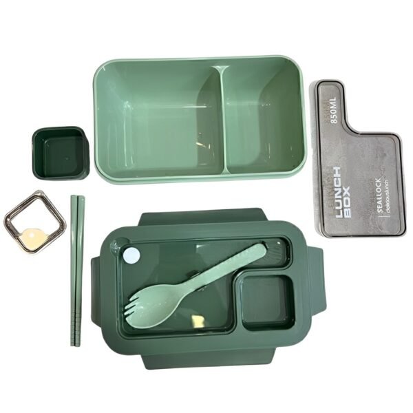 850ML 2-part compact plastic lunch box, durable and handy food storage container, perfect for meals, snacks, and portioned storage.