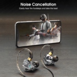Wiresto wired in-ear earbuds with microphone, Hi-Fi sound quality, and noise-canceling feature, perfect for calls and broadcasts.
