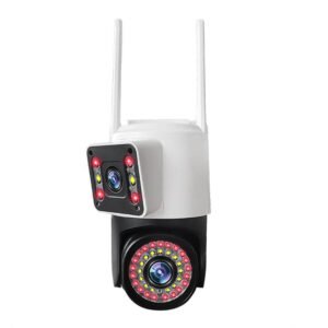 V380PRO 4K Ultra HD Dual Lens WiFi PTZ Camera with night vision, two-way audio, and AI human motion tracking for advanced home and office surveillance.