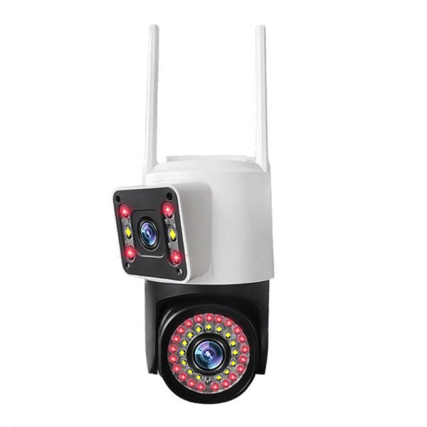 V380PRO 4K Ultra HD Dual Lens WiFi PTZ Camera with night vision, two-way audio, and AI human motion tracking for advanced home and office surveillance.